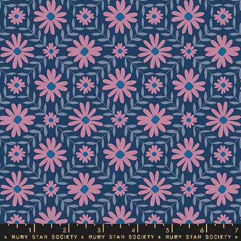 Endpaper Vintage Flowers in Bluebell - Ruby Star Society Sold by the Half Yard
